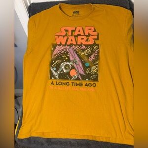 Distressed‎ Star Wars Graphic Tee in Mustard Yellow